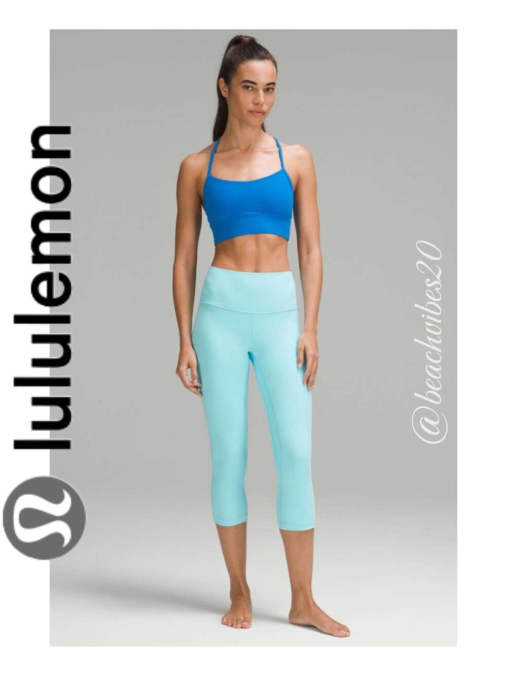 LULULEMON ATHLETICA Align High-Rise Crop 21" Cyan Blue NWT 8 LL-8